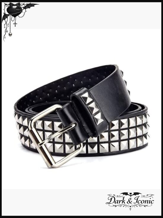 Faux Leather Studded Belt Punk Rock Rivet 1.5\